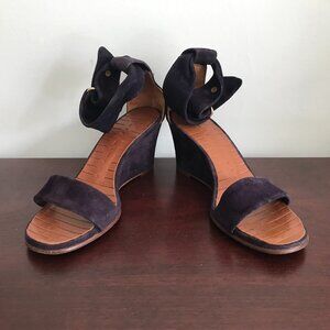 Chie Mihara | Purple Suede Wedge Sandals